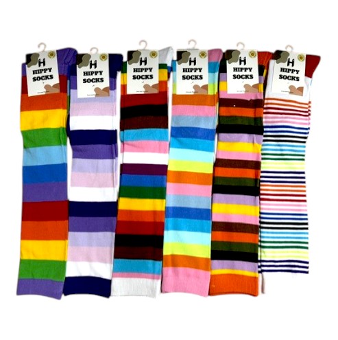 Knee high Rainbow Hippy Socks 7-11