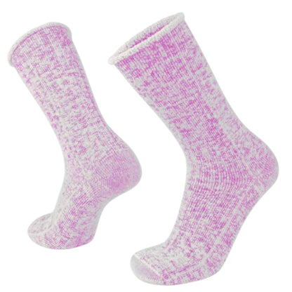 A pair of calf-length merino fleece socks with a textured pattern, featuring a relaxed top and anatomical toe box.