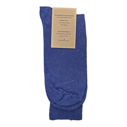 Alpaca Mid Weight Socks 11-14 Navy