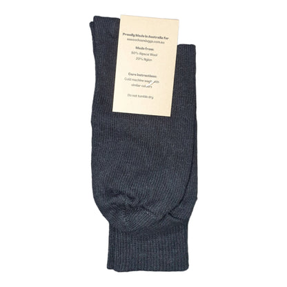 Alpaca Mid Weight Socks 11-14 Black