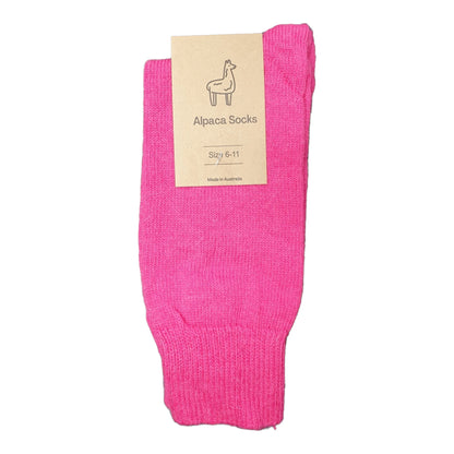 Alpaca Mid Weight Socks 6-11 Hot Pink