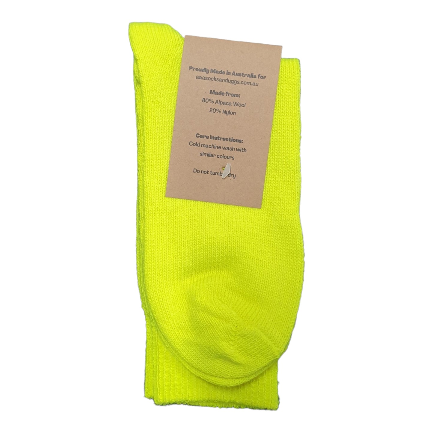 Alpaca Mid Weight Socks 3-8 Fluro yellow