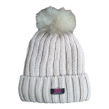 Heat Max Thermal Ladies Knitted Beanie With Pom Pom - Cream