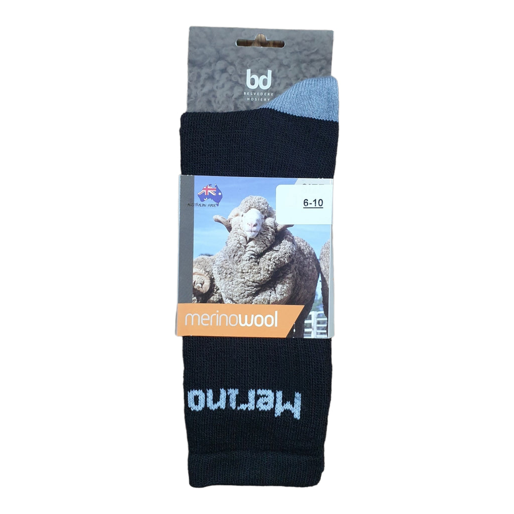 Australian Made Merino Wool Work Socks // 611 Black