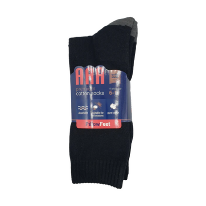 AAA Premium Cotton Socks 3 Pair Pack