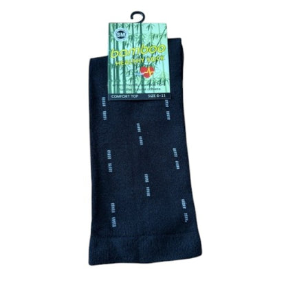 Black sock with a label on a white background