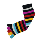 Fashion Toe Socks Black Rainbow