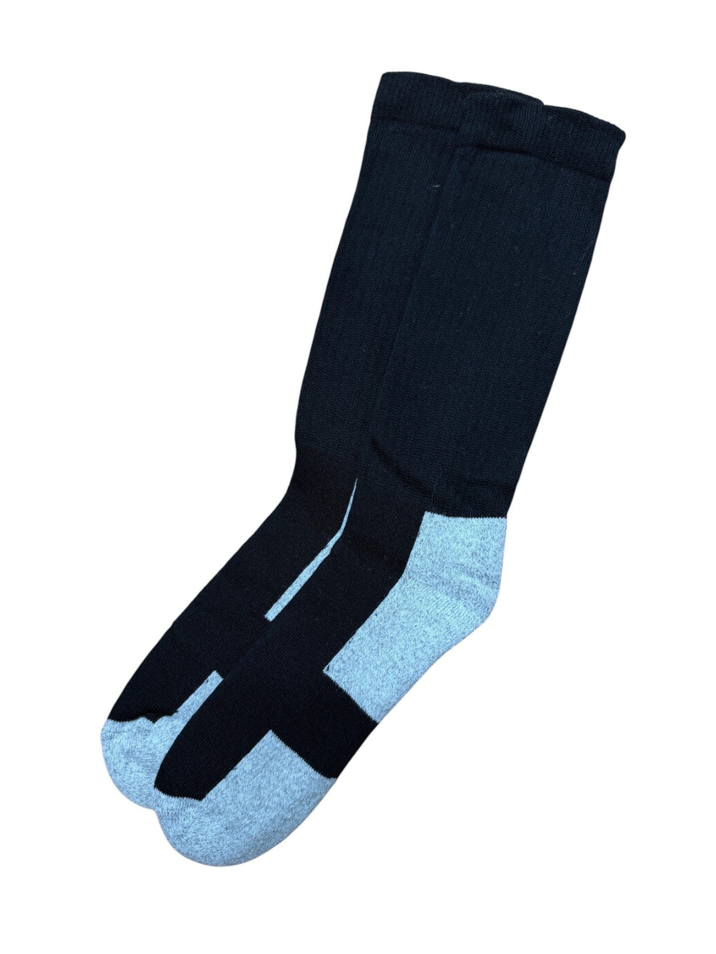 Black and blue sock on a white background
