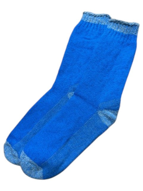 Blue sock on a white background