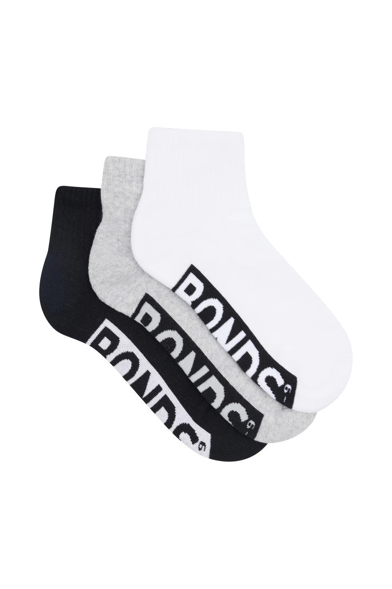 Bonds Cushion Foot 1/4 Crew Socks 3 Pair Pack