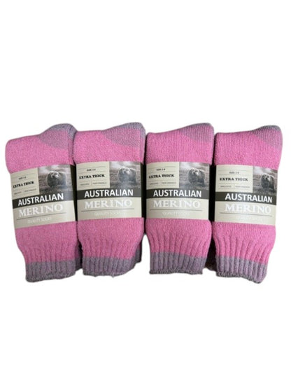 Dozen of pink socks with labels on a white background