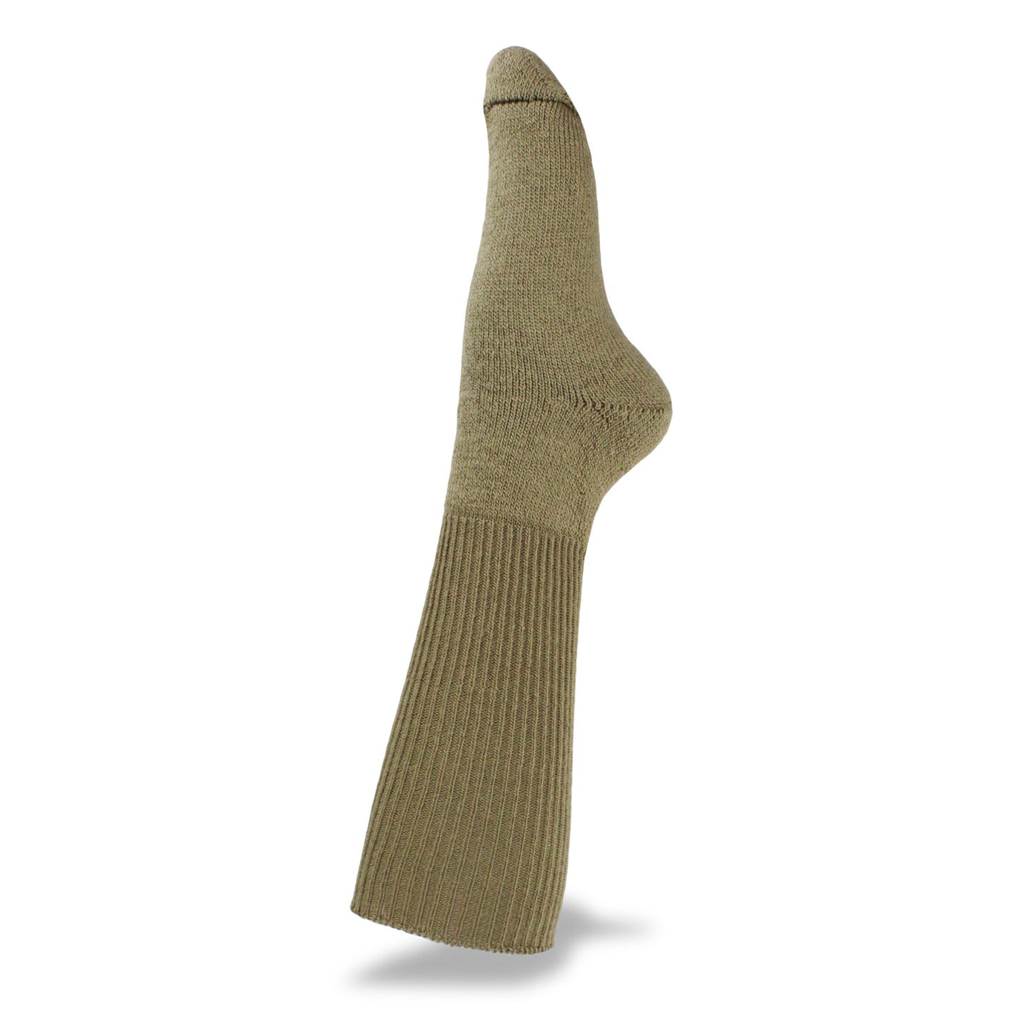 Taupe sock on a white background