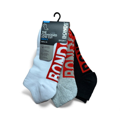 Bonds Cushion Foot Ankle Socks 3 Pair Pack