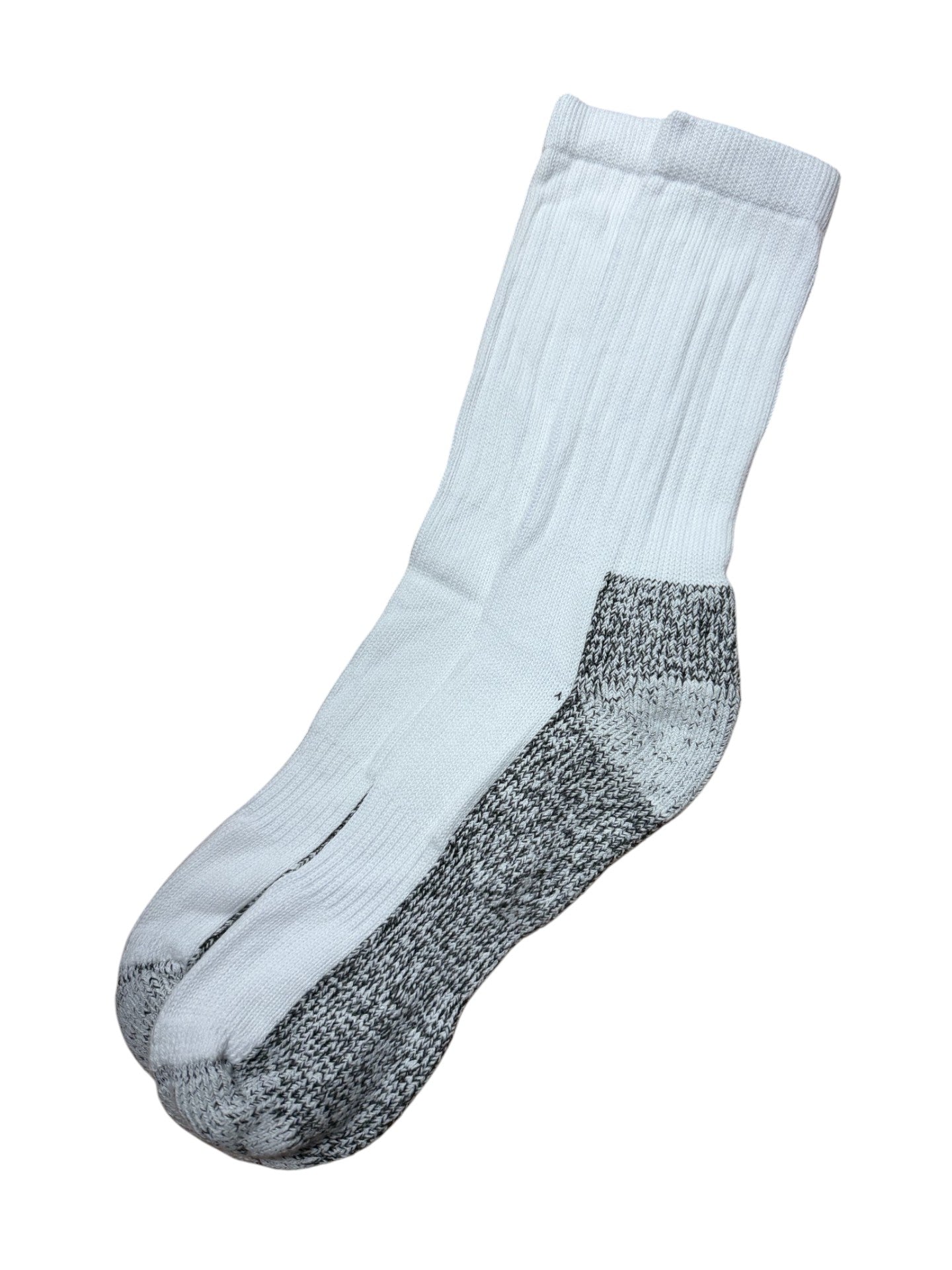 White and gray sock on a white background