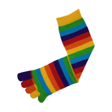 Fashion Toe Socks Yellow Rainbow