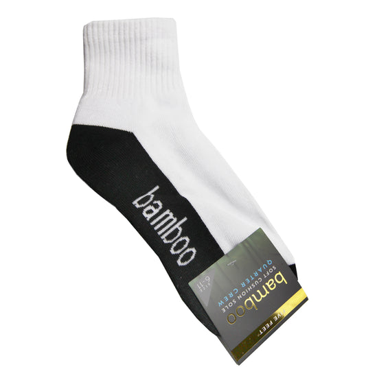 Bamboo Soft Cushion Quarter Crew Sport Socks