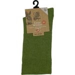 Angora Wool Blend Loose Top Socks 6-11 Khaki