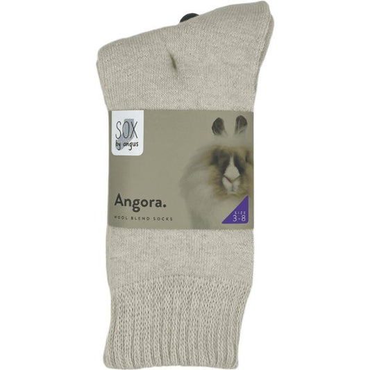 Angora Wool Blend Cushion Crew Socks 2 Pair Pack
