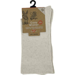 Angora Wool Blend Cushion Sole Loose Top Socks 3-8 Beige