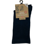 Angora Wool Blend Cushion Sole Loose Top Socks 3-8 Black