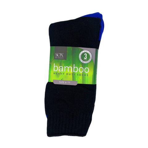 Bamboo Heavy Duty 3 Pair Pack 11-14 Black/Blue Foot