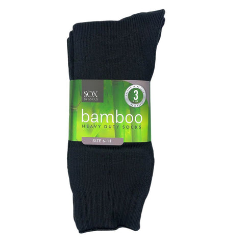 Bamboo Heavy Duty 3 Pair Pack 6-11 Charcoal