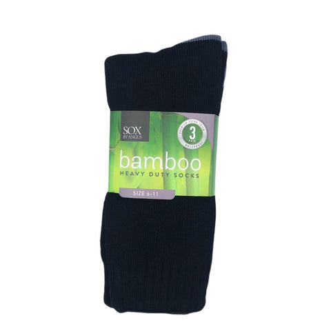 Bamboo Heavy Duty 3 Pair Pack 11-14 Black/Grey Foot