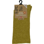 Angora Wool Blend Cushion Sole Loose Top Socks 6-11 Mustard