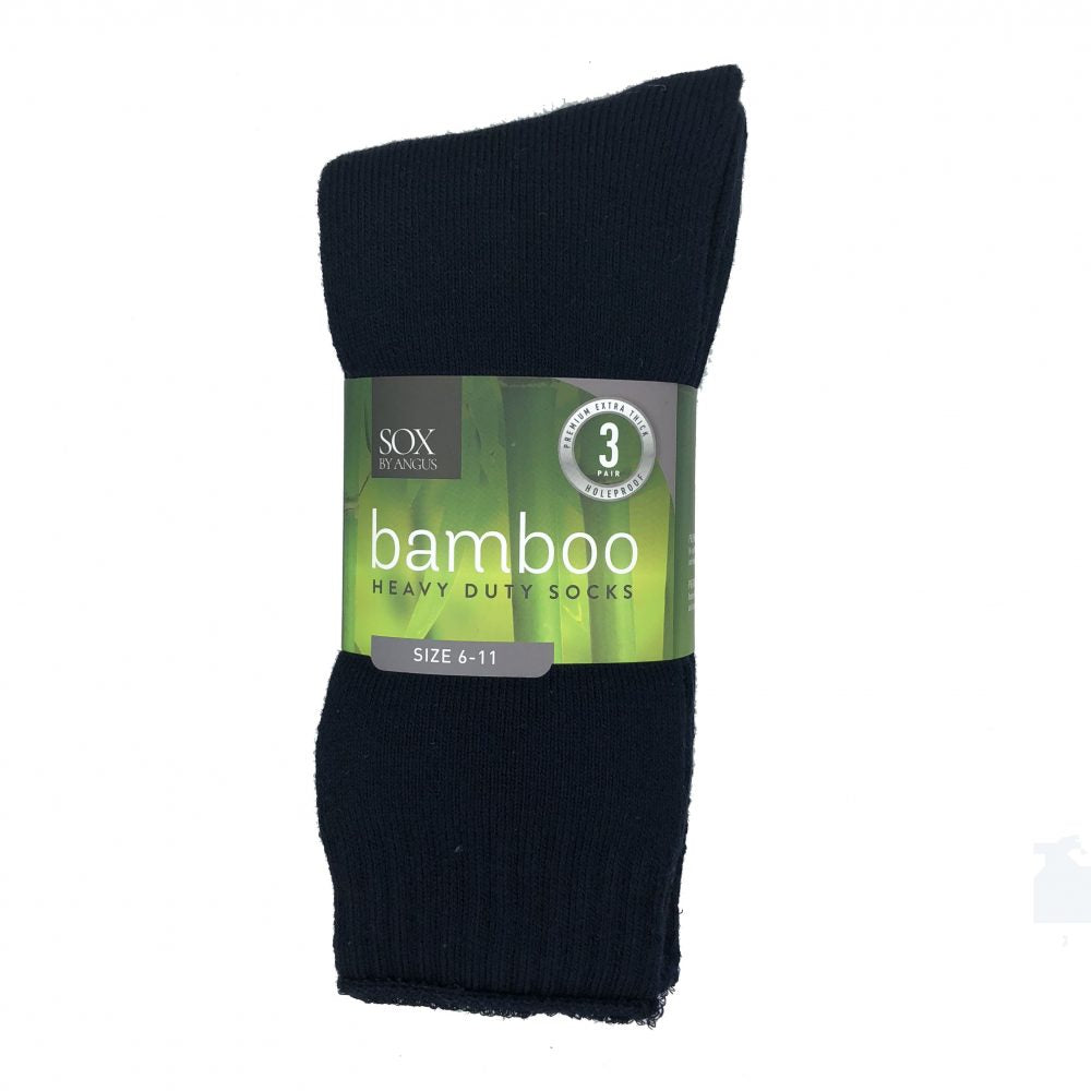 Bamboo Heavy Duty 3 Pair Pack 6-11 Navy