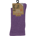 Angora Wool Blend Cushion Sole Loose Top Socks 3-8 Purple