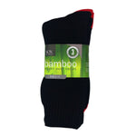 Bamboo Heavy Duty 3 Pair Pack 6-11 Black/Red Foot
